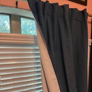 West Elm 48W x 108L TEAL 100% Polyester BLACKOUT Drapes. Set of 2